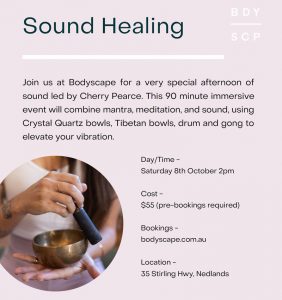 Sound healing with Cherry, Yoga in Perth at Bodyscape